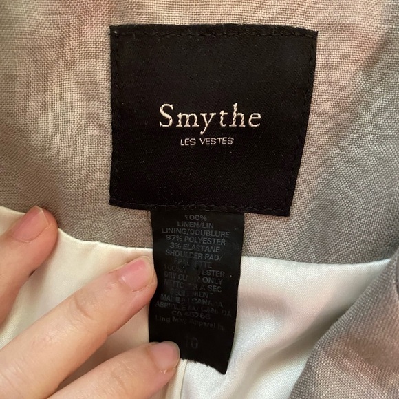 Smythe / linen Grey two button Blazer Jacket 10 - Picture 5 of 8
